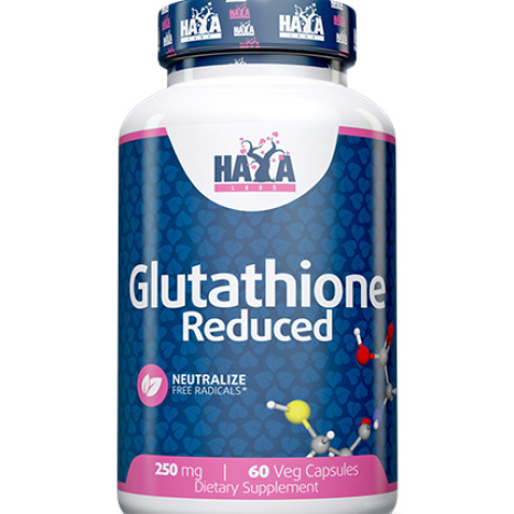 HAYA LABS GLUTATHIONE 250mg reduces oxidant stress x 60 caps