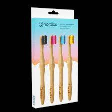 NORDICS Bamboo toothbrush set MEDIUM x 4