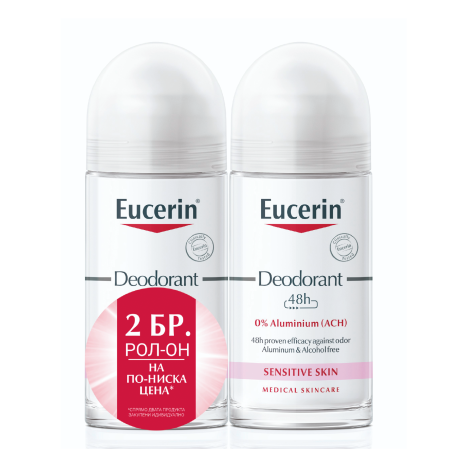 EUCERIN DUO DEO roll-on for sensitive skin without aluminum 1+1