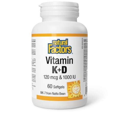 NATURAL FACTORS Vitamin D3 & K2 x 60 caps