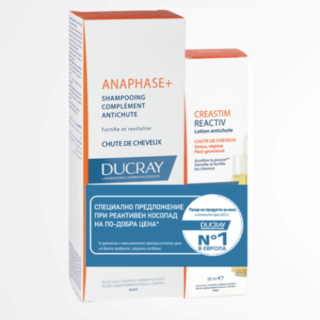 DUCRAY PROMO CREASTIM REACTIV лосион против реактивен косопад 60ml + ANAPHASE+ шампоан 200ml