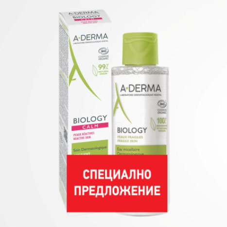 A-DERMA PROMO BIOLOGY CALM дерматологична успокояваща грижа 40ml + мицеларна вода 100ml