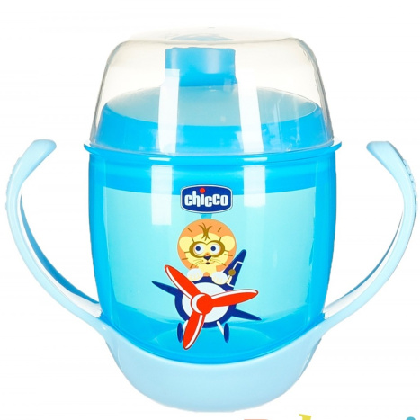 CHICCO Non-spillable cup, Meal Cup, 180 ml., color blue