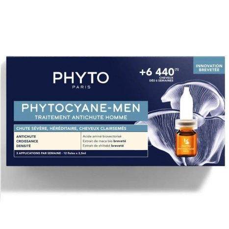 PHYTO PHYTOCYANE терапия против прогресивен косопад при мъже 5ml x 12 amp