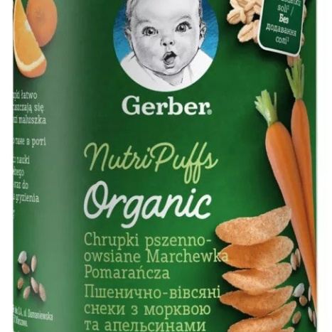NESTLE GERBER ORGANIC Rice-wheat snack with carrot and orange 35g