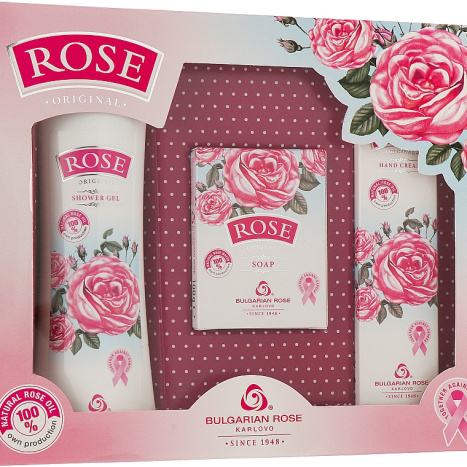 BG ROSE KARLOVO PROMO ROSE ORIGINAL shower gel 200ml + hand cream 50ml + cream soap 100g