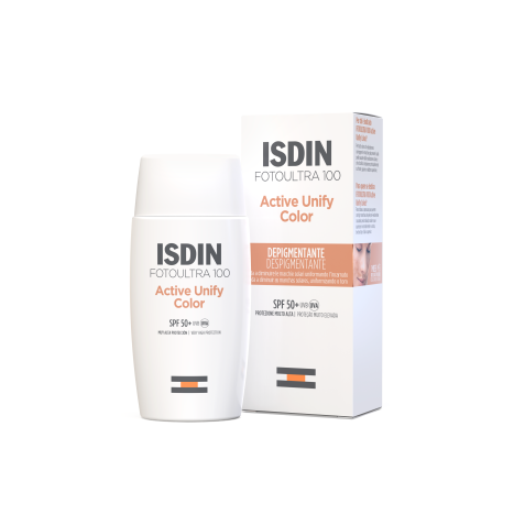 ISDIN FOTOULTRA 100 ACTIVE UNIFY COLOR Tinted sunscreen fluid with depigmenting action SPF 50+ 50ml