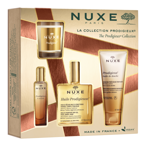 NUXE PROMO HUILE PRODIGIEUSE dry oil 100ml+shower oil 100ml+Perfume 15ml + candle