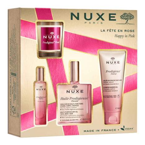 NUXE PROMO HUILE PRODIGIEUSE FLORAL dry oil 100ml+shower gel 100ml+Perfume 15ml+candle
