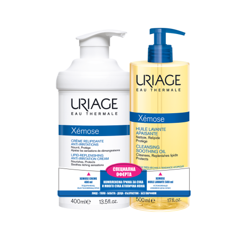 URIAGE PROMO XEMOSE lipid-restoring cream 400ml + shower oil 500ml