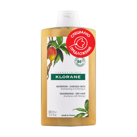 KLORANE шампоан за суха коса с масло от манго 400ml на цената на 200ml