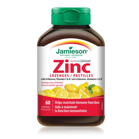 JAMIESON ZINC Цинк с ехинацея,витамин C и D с вкус на лимон и мента 10mg x 60 lozen