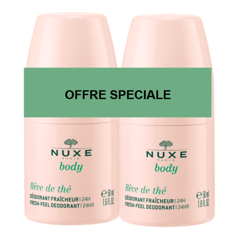 NUXE DUO BODY REVE DE THE Deodorant roll-on for a fresh feeling 24h 50ml 1+1