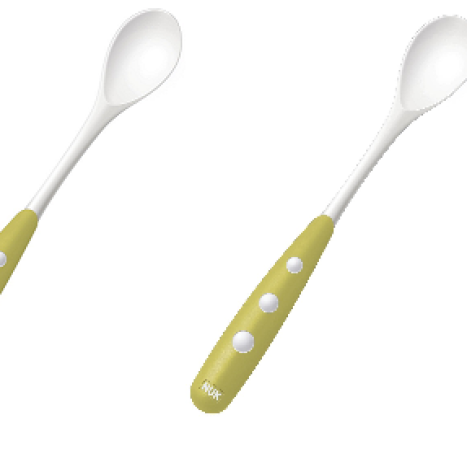 NUK Spoons plastic 6+ months 2 pcs./bl.- Or+Zel 255.053