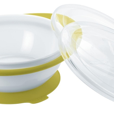 NUK Plastic bowl with two lids, green