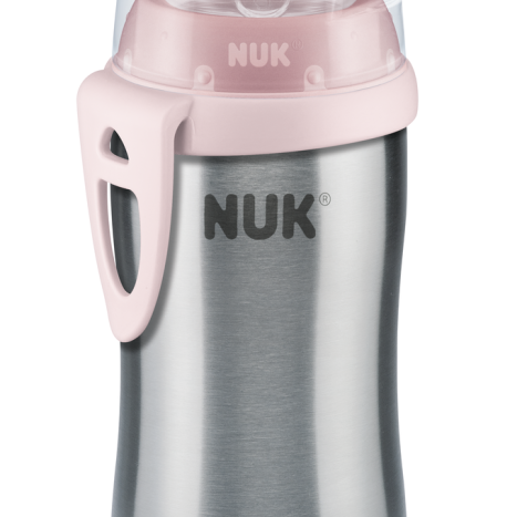 NUK Active Cup 215 мл., неръждаема стомана, термо, силиконов накрайник, 12+ мес., Розов