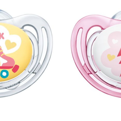 NUK FREESTYLE pacifier pacifier silicone 6-18 months. Girl x 2