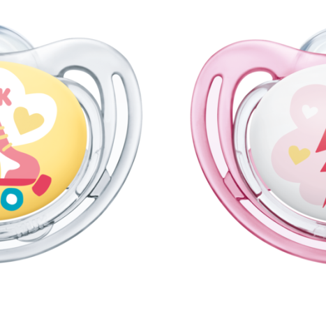 NUK FREESTYLE pacifier pacifier silicone 0-6 months. Girl x 2
