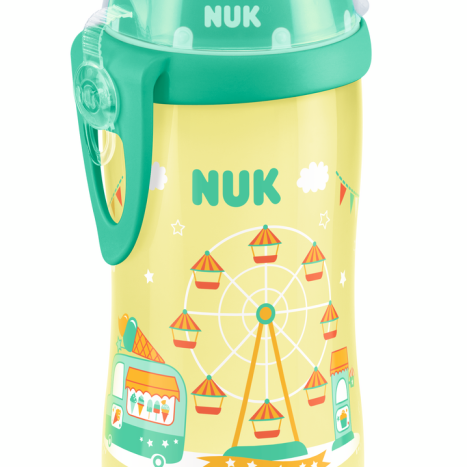 NUK Flexi Cup 300 мл. със сламка, 12+ мес., Жълт