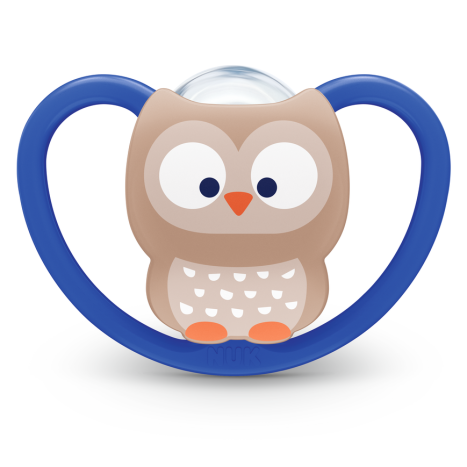 NUK nipple pacifier silicone 6-18 months, 1 pc., Space, Owl