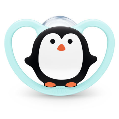 NUK pacifier pacifier silicone 6-18 months, 1 pc., Space, Penguin