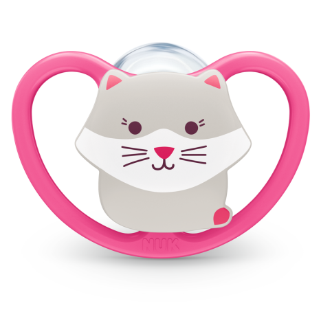 NUK teat pacifier silicone 18-36 months, 1 pc., Space, Kitten