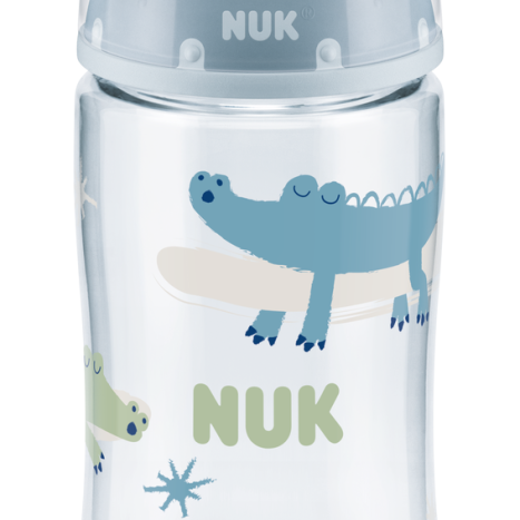 NUK FIRST CHOICE RR Bottle Temperature control 360 ml. with silicone pacifier for food 6-18 months. XL Son