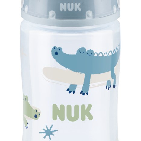 NUK FIRST CHOICE RR Bottle Temperature control 300 ml. with silicone pacifier for food 0-6 months. Son