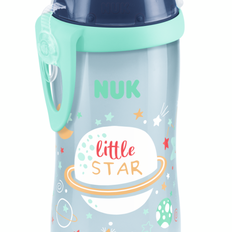 NUK Kiddy Cup 300 ml, with hard tip, 12+ months, Glow in the Dark, Blue