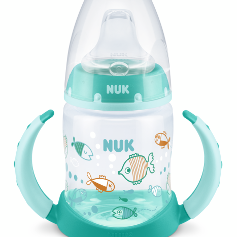 NUK FIRST CHOICE RR Bottle Temperature control 150 ml. with silicone tip for juice 6+ months, Blue