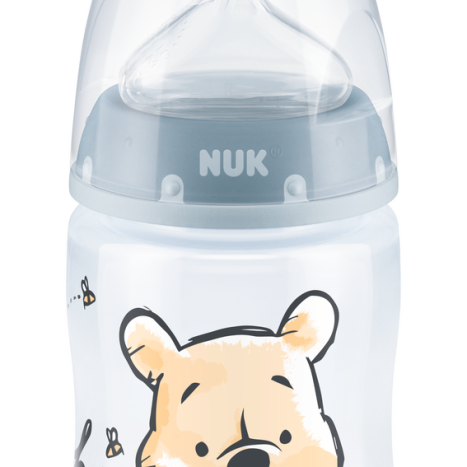 NUK FIRST CHOICE+ PP Bottle Temperature control 150 ml. DISNEY with silicone pacifier for feeding 0-6 months. Blue