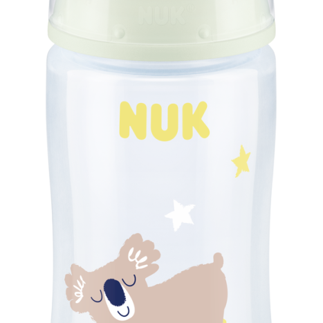 NUK FIRST CHOICE RR Bottle Temperature control 300 ml. with silicone pacifier 0-6 months. NIGHT