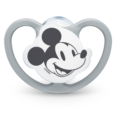 NUK pacifier pacifier silicone 0-6 months, 1 pc., Space Mickey, Gray