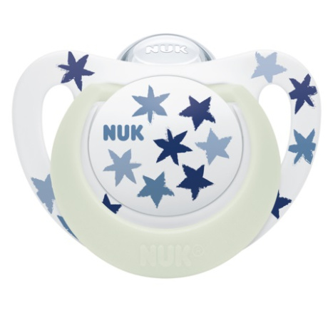 NUK pacifier pacifier silicone 6-18 months, 1 pc. STAR Night, Shining, Blue stars