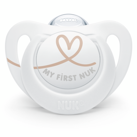 NUK pacifier pacifier silicone 0-6 months, 1 pc. STAR White with a heart