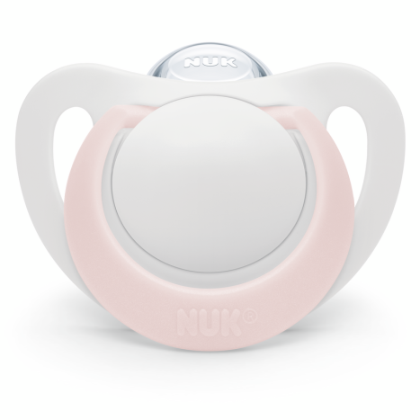 NUK pacifier pacifier silicone 0-6 months, 1 pc. STAR White with pink handle