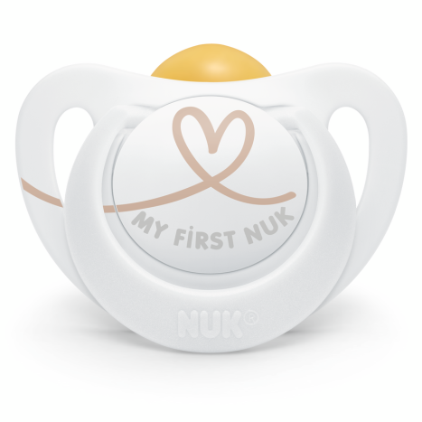 NUK pacifier pacifier rubber 0-6 months, 1 pc. STAR White, heart