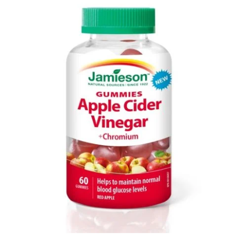 JAMIESON APPLE CIDER VINEGAR + Хром за нормални нива на глюкозата x 60 gummies
