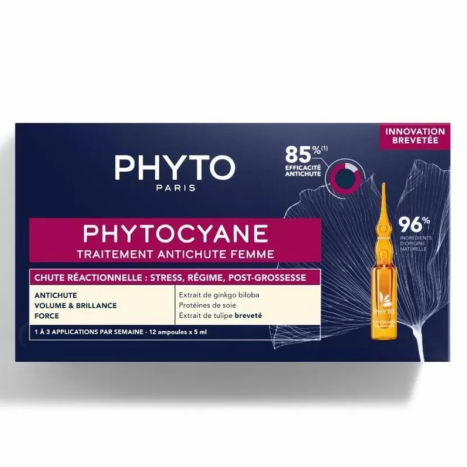 PHYTO PHYTOCYANE therapy against reactive hair loss in women 5ml x 12 amp