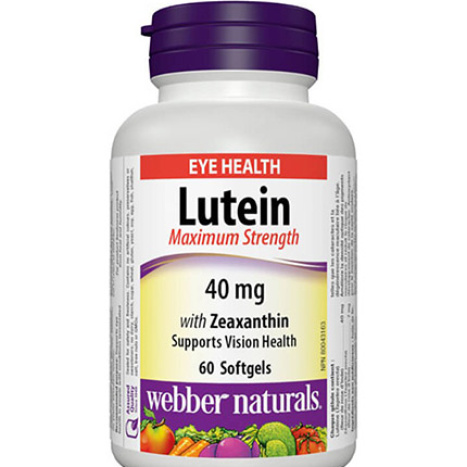 WEBBER NATURALS 40mg LUTEIN + ZEAXANTHIN x 60 softgels