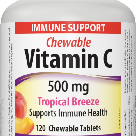 WEBBER NATURALS VITAMIN C Tropical Breeze дъвчащи 500mg х 120 tabl