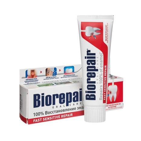 BIOREPAIR fast sensitive repair toothpaste biorepair 100% recovery. on enamel 75ml