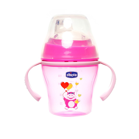 CHICCO Polypropylene transition cup, Soft cup, 200 ml., color: pink