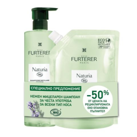 RENE FURTERER PROMO NATURIA gentle micellar shampoo for frequent use 400ml + Eco packaging Refill 400ml -50%