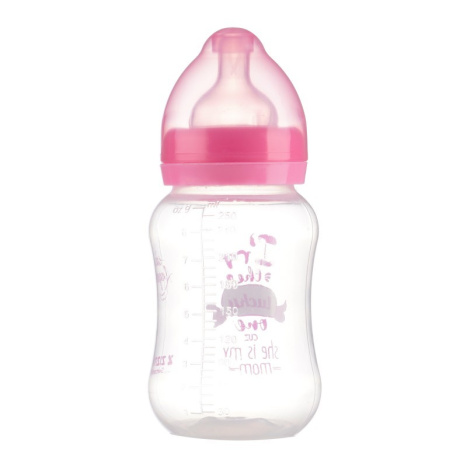 ZIZITO Polypropylene bottle Little Angel 125 ml., wide mouth, 3+ months, pink
