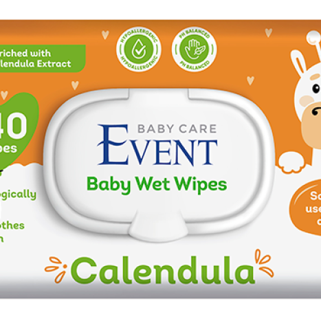 EVENT BABY Влажни бебешки кърпи с невен x 140
