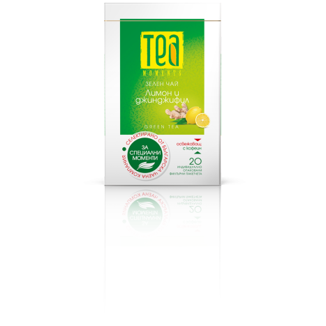 ЧАЙ Tea Moments Зелен чай с Лимон и Джинджифил x 20