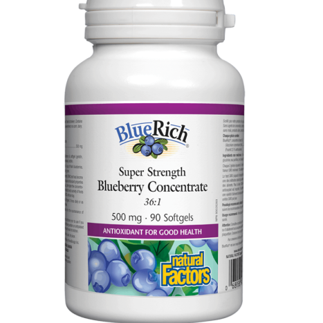 NATURAL FACTORS BLUERICH Blueberry Super Concentrate 500mg x 90 softgels