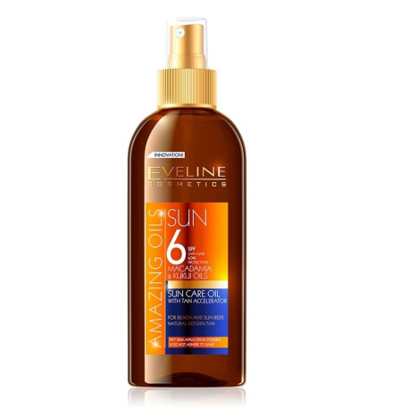EVELINE Amazing oils Слънцезащитно олио SPF 6 с ускорител за тен 150 ml