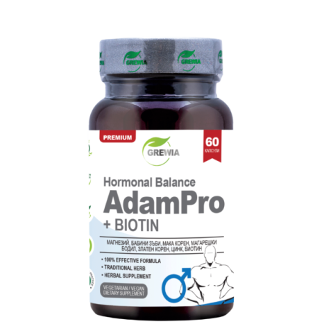 GREWIA Hormonal Balance AdamPro + Biotin за хормоните в мъжкия организъм x 60 caps